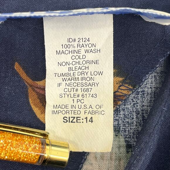 BF Classics Vintage 80s Fall Leaves Long Sleeve Teacher School Maxi Dress Plus - Picture 4 of 9